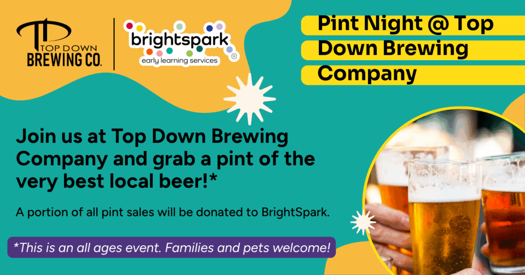 Image with photo of craft beer, company logos, and event details