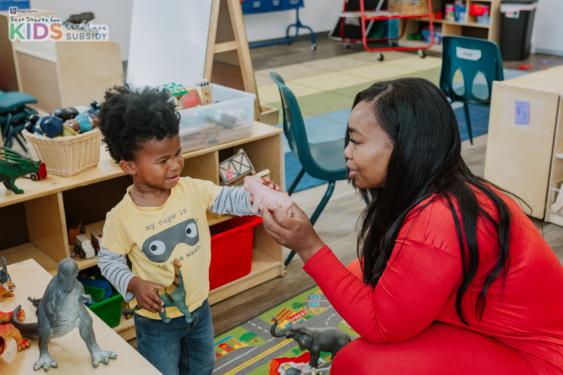 Provider and a child interact