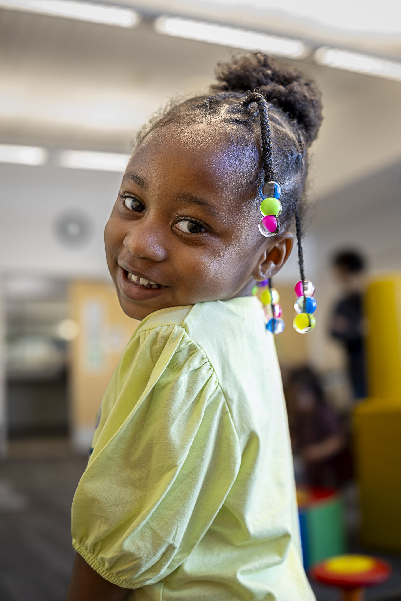 child smiles at camera
