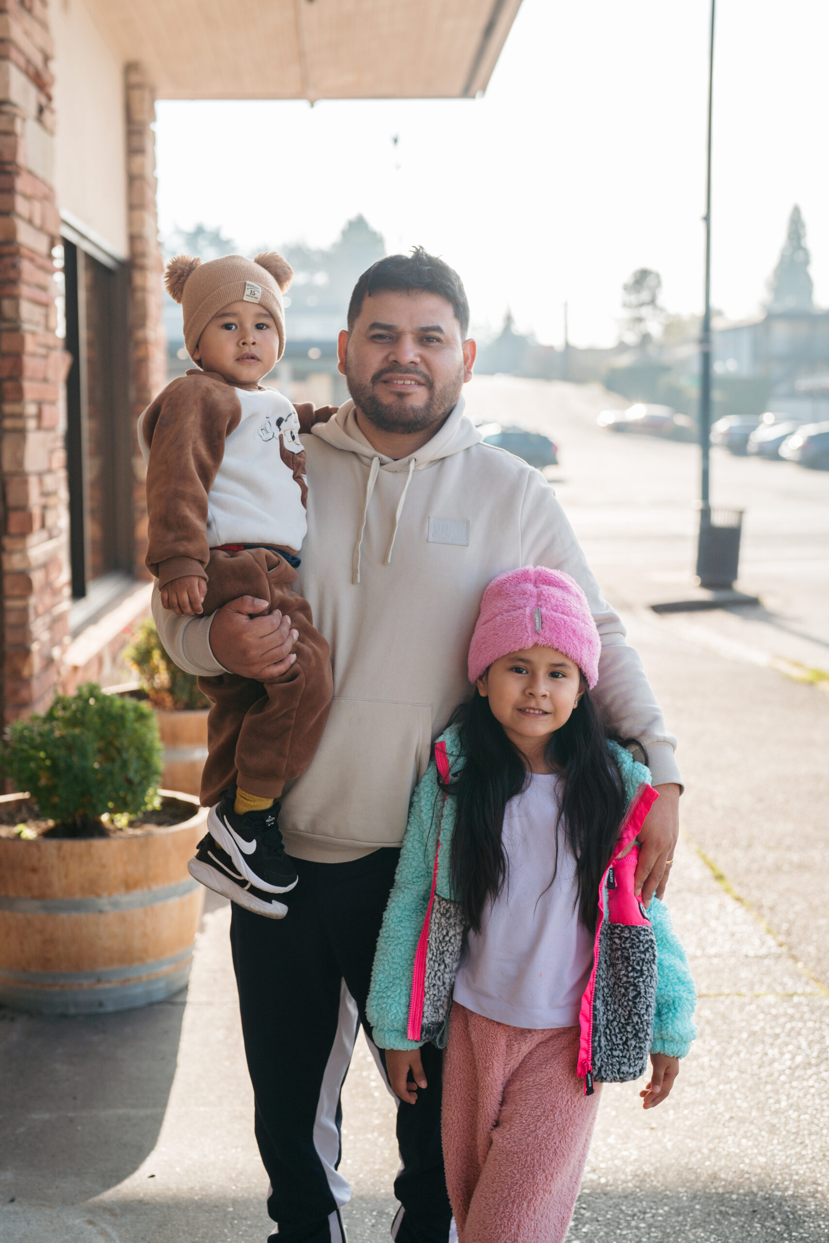 Father with two children