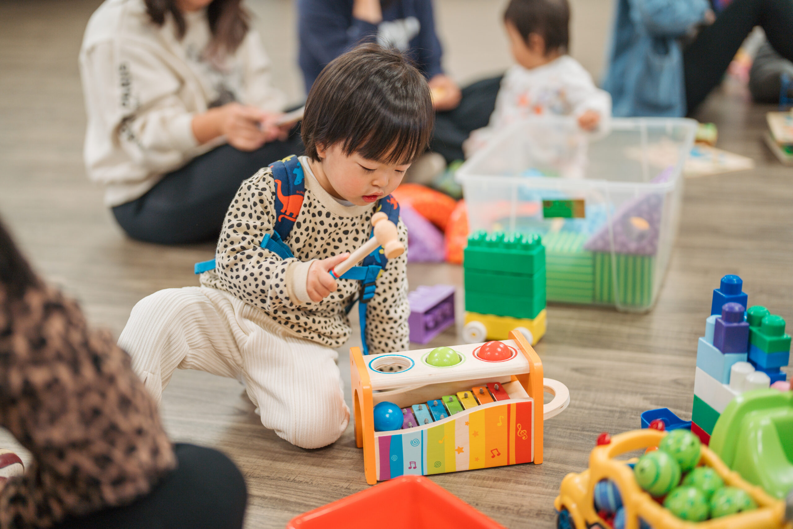 Child playing with toys